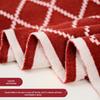Korean Style Red Diamond Check Knitted Scarf: Christmas & New Year Warm Neck Warmer for Couples