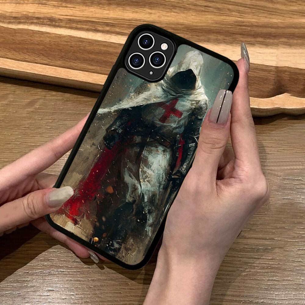Роскошный чехол для телефона Рыцари-тамплиеры Силикон PC+TPU Для Для IPhone 11 12 13 14 15 16 Plus Pro Max Чехол