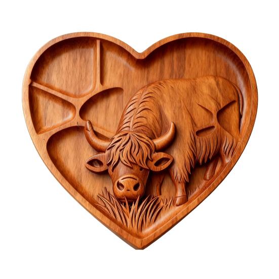 Поднос для закусок Форма кролика в деревенском стиле Сервировочная доска с несколькими отделениями Натуральное дерево Гладкая поверхность Организатор для мяса, фруктов, орехов, закусок