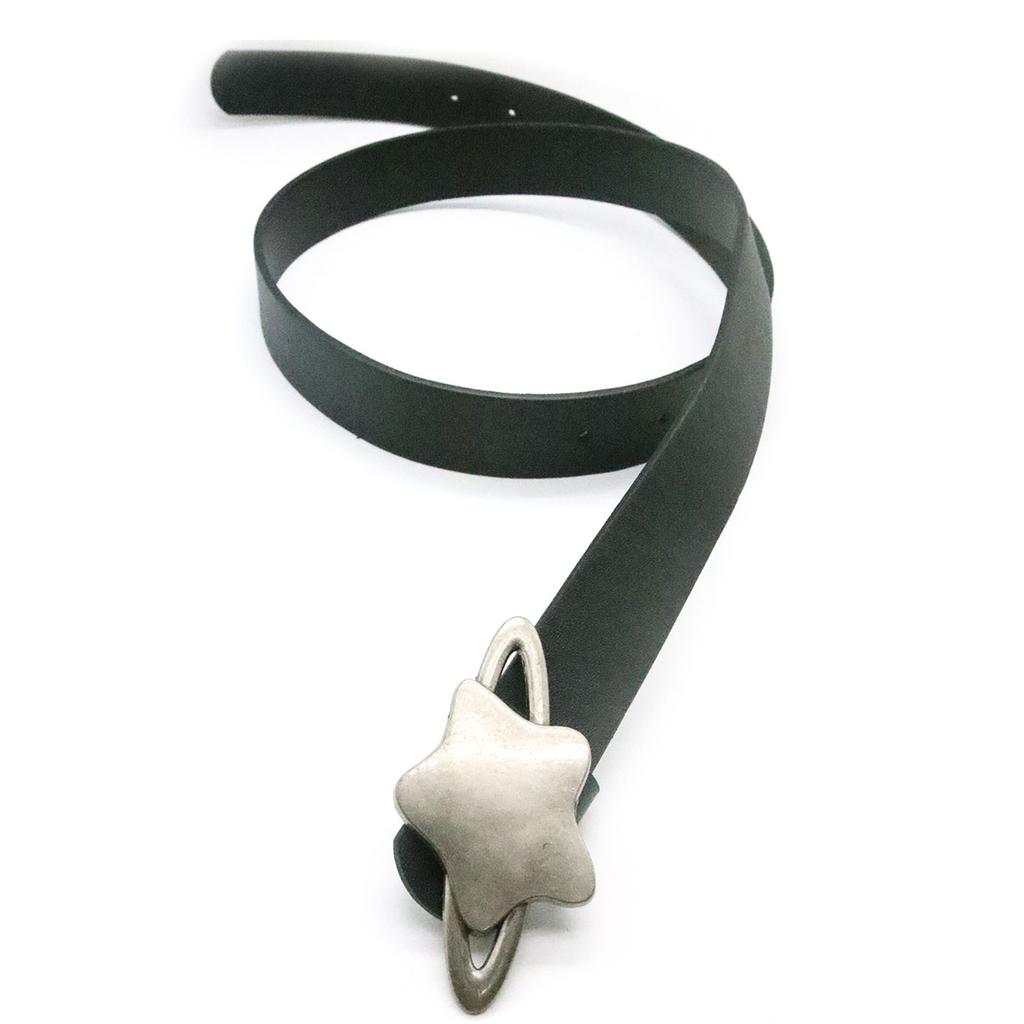 Fashionable Star Buckle Belt for Lady Girls and Women Classic Solid Color Waist Ornament Adjustable PU Leather Sash