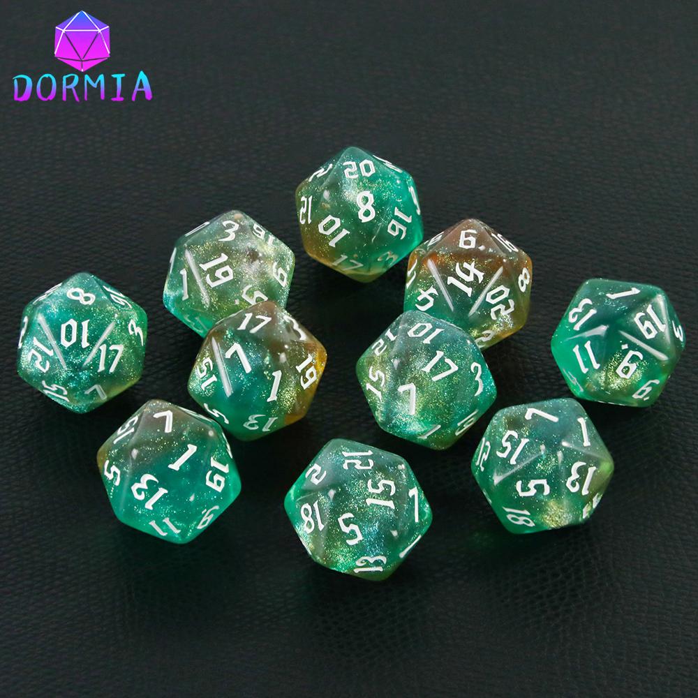 20-гранные разноцветные многогранные игральные кости D20, удивительные блестящие игральные кости для ролевых игр, DND, обучение математике, настольные игры
