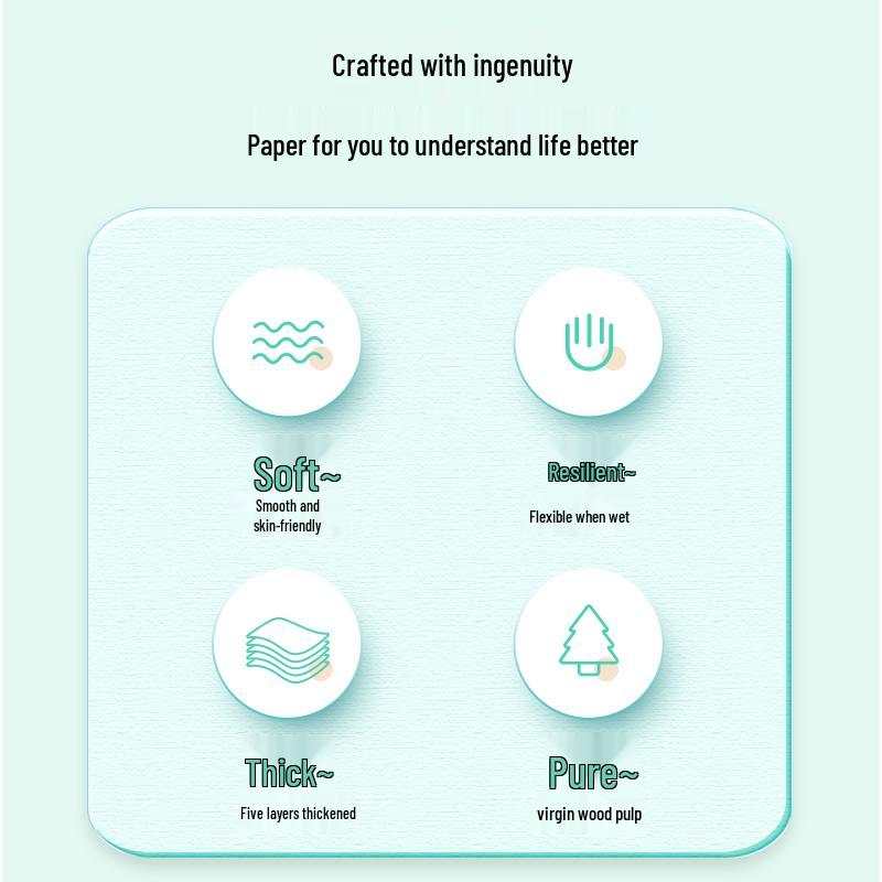 Пятислойные бумажные салфетки для лица Caiqi из первичной целлюлозы