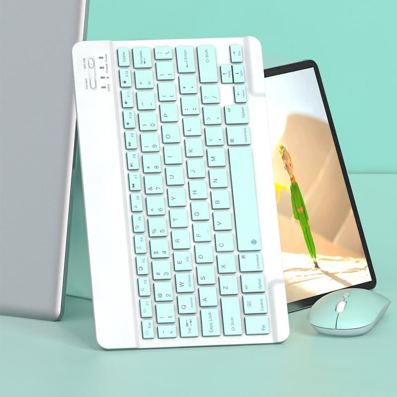 Ультратонкий беспроводной Bluetooth-набор: клавиатура и бесшумная мышь для iPad и планшетов - Портативный и перезаряжаемый