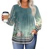 Womens Plus Size Tops Long Sleeve Shirts Round Neck Flowy Tunic Casual Loose Blouse L-5X