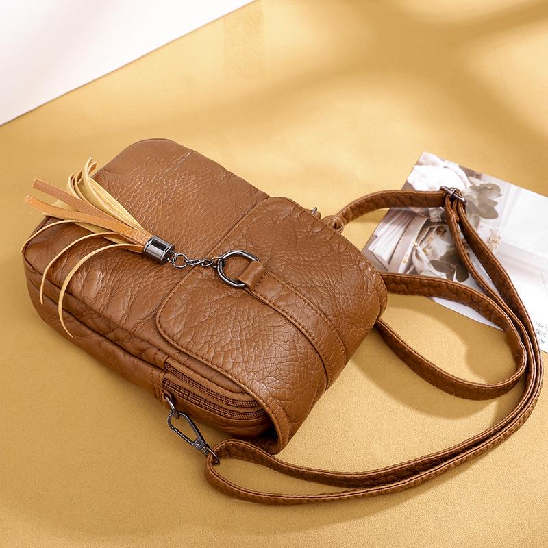 Yogodlns Винтажная сумка через плечо с кисточками для женщин, сумка через плечо из искусственной кожи, кошелек для телефона, модная маленькая квадратная сумка, мини-сумка-мессенджер