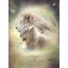 Полный круглый 5D DIY Алмазная вышивка Лунный лев Алмазная картина Вышивка крестом Горный хрусталь