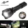 500 Yards Zoomable Flashlight Red/Green/White Hunting Torch 1 Mode High+Remote Pressure Switch+Rifle Scope Mount+18650+Charger
