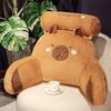 Плюшевая меховая коричневая мультяшная подушка для сиденья, подушка для офисных стульев, защита талии, подушка для гостиной, диванная подушка, украшение