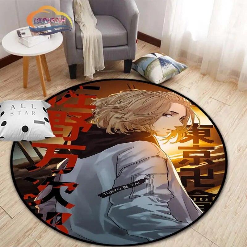 Аниме Токио Мстители круглый ковер мультфильм коврик для гостиной кухни столовой детские коврики коврик для йоги