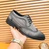 Fashion New Men's Fashion Breathable Air Mesh Patchwork Lace Up Oxford Leather Shoes Wedding Prom Homecoming Footwear Zapatos Hombre