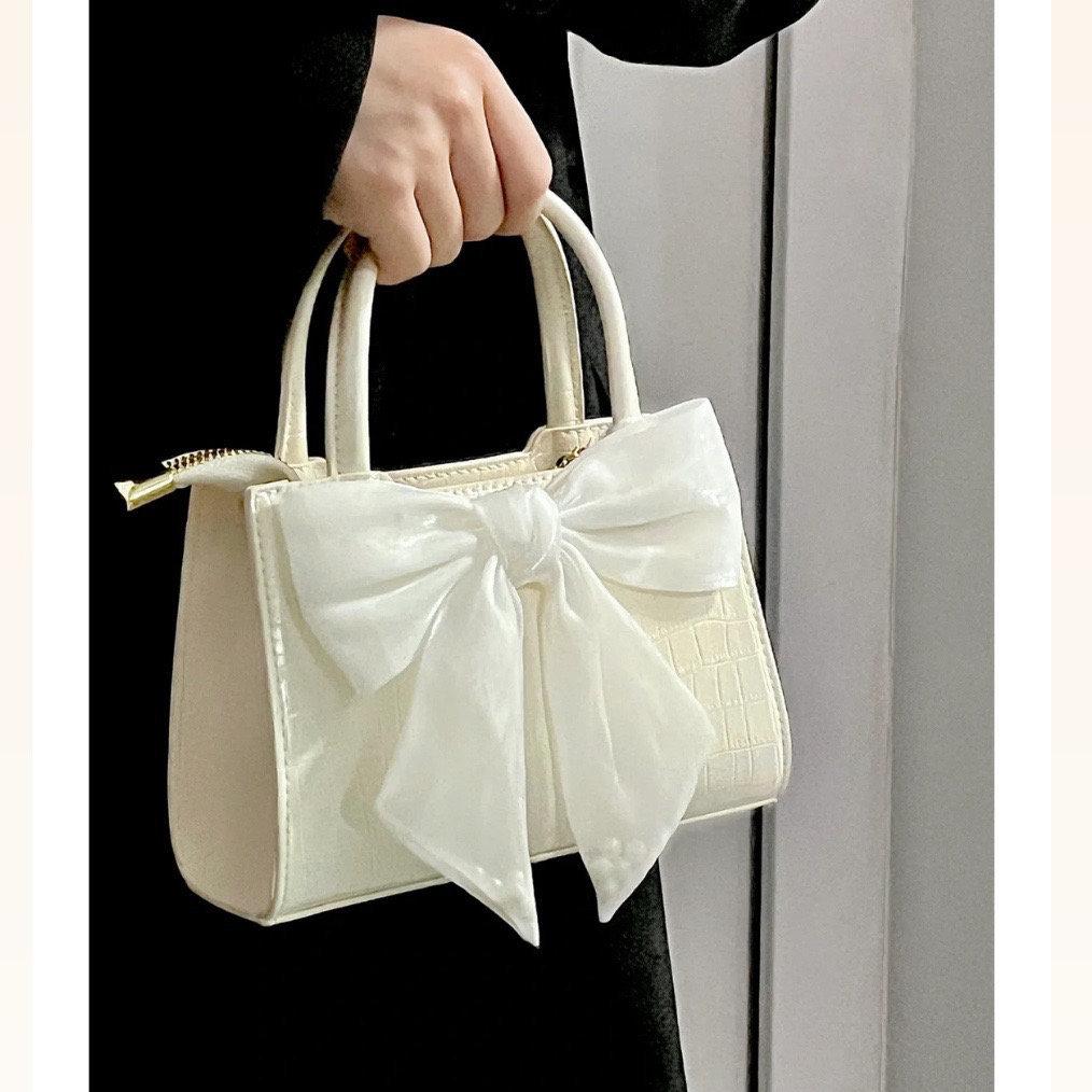 Сумка женская корейский стиль сказочный стиль бант портативная маленькая квадратная сумка одно плечо кроссбоди маленькая сумка Tide