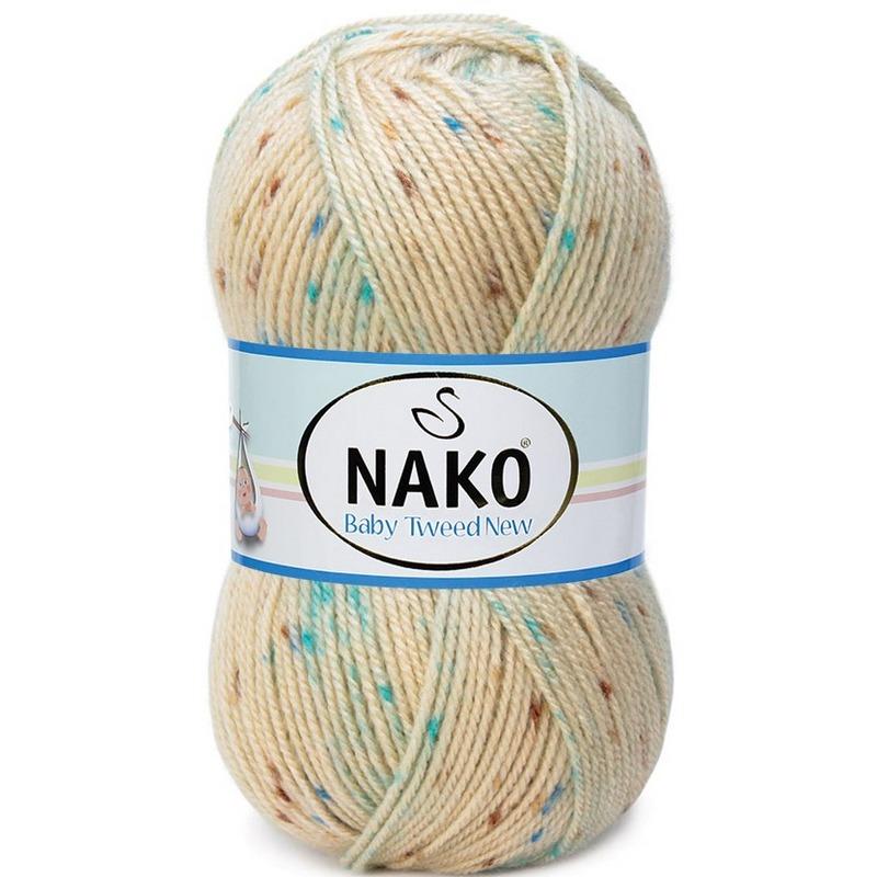Трикотажная пряжа Nako Baby Tweed New Premium, 4 шара, 230 метров (100гр)-Мяч для ручного вязания - Разноцветный - Хобби - Акриловый жилет премиум-класса - Шарф - Шапочка - Пинетки - Сделай сам