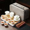 Business Bank Company Corporate Festival High-end Gift Set Suet Jade Porcelain Travel Tea Set