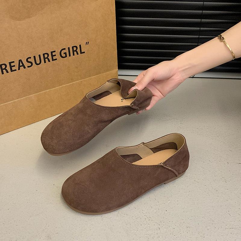 Японские уродливые милые туфли на мягкой подошве ретро-туфли бабушки женские 2024 новые туфли бобо на плоской подошве с мелким горлом и мягким лицевым отделом одинарные туфли