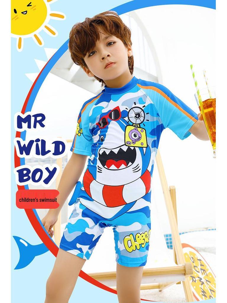 Быстросохнущий купальник с защитой от солнца для мальчиков - Маленький, Средний, Большой (2022 Новый цельный)