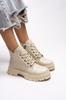 Women Modern Stylish Fashion Dhillupa Women's Combat Boots Beige