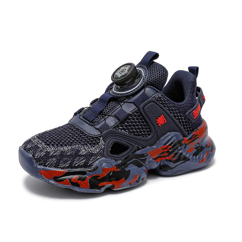 28-39 Children's Large Lightweight Breathable Fashionable Velcro Casual Running Sneakers for Kids