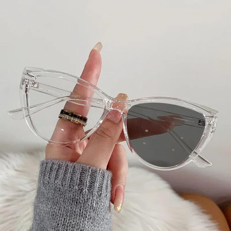 Fashion Retro Pochromic Glasses Vintage Cat Eye Women Men Color Change Eyeglasses Frame Chameleon Eyewear UV400 Sun Glasses