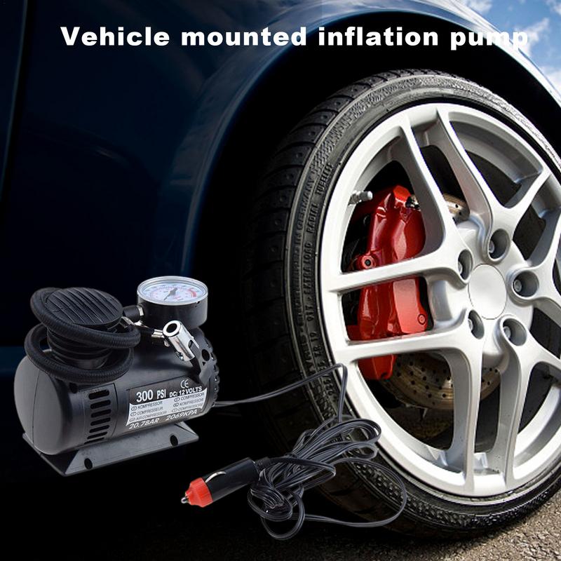 Портативный воздушный компрессор 300PSI 12V автомобильный воздушный насос мини электрический воздушный компрессор автоматический насос для проверки давления в шинах для велосипедного мяча