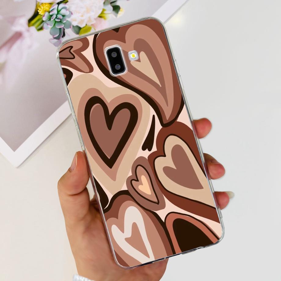 Силиконовый чехол для телефона Samsung Galaxy J4 J6 Plus J8 2018 Масляный цветок Модный Мягкая задняя крышка на Samsung J6 2018 J6+ J610F Чехол