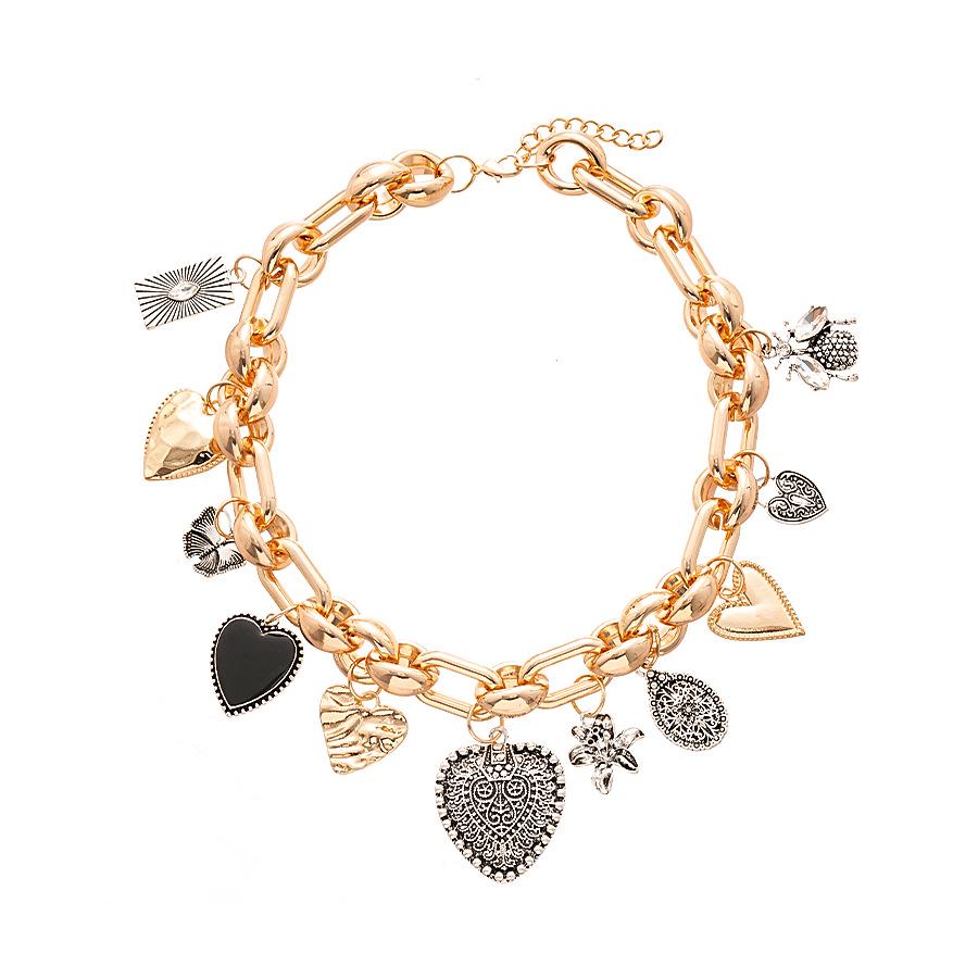 Винтажное металлическое ожерелье с ракушкой в форме сердца: Роскошная, Уникальная и Преувеличенная Цепочка на Ключицу