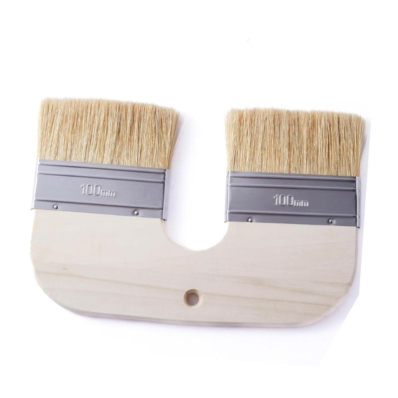 Natural Bristles Limewash Brush Double Head U Grip Paint Brush For Brick