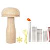 1Set DIY Wooden Darning Mushroom Patchwork Tool Mending Pants Clothes Socks Weaving Crafts Needle Holder Thread Sewing Accessories