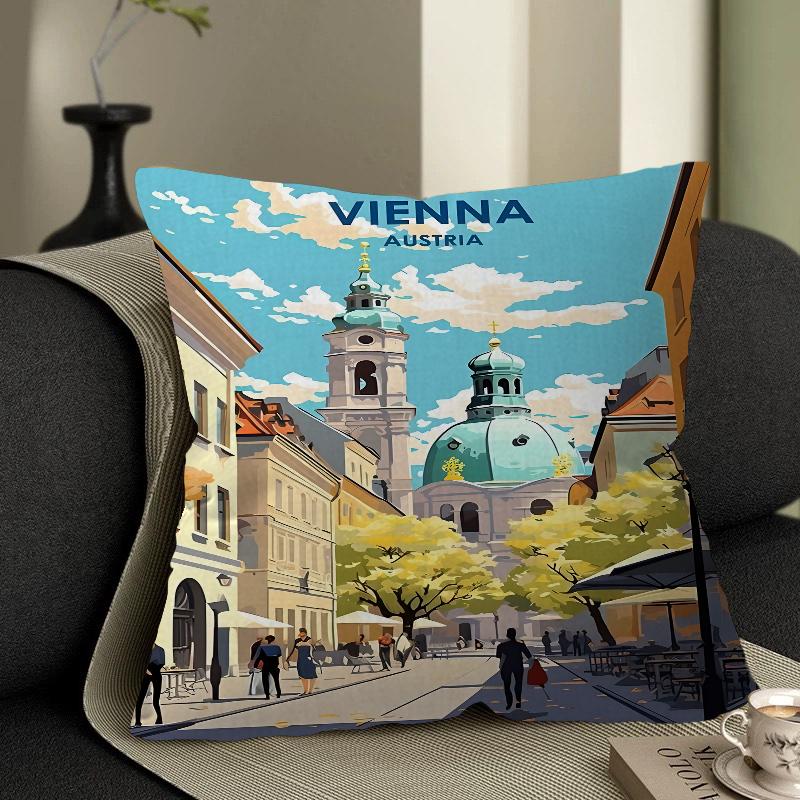 Ретро Городское Здание Америка Белый Дом Декоративный Эстетика Комнаты Чехол Домашний Декор Спальня Диван-Кровать Диван Подушка Чехол 45x45