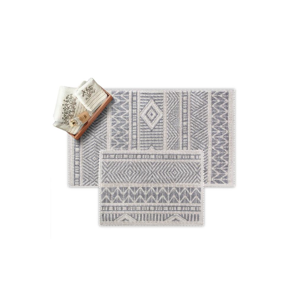 Коврик для ванной Marina из натурального хлопка, набор из 2 шт. 60x100 50x60 см - серый