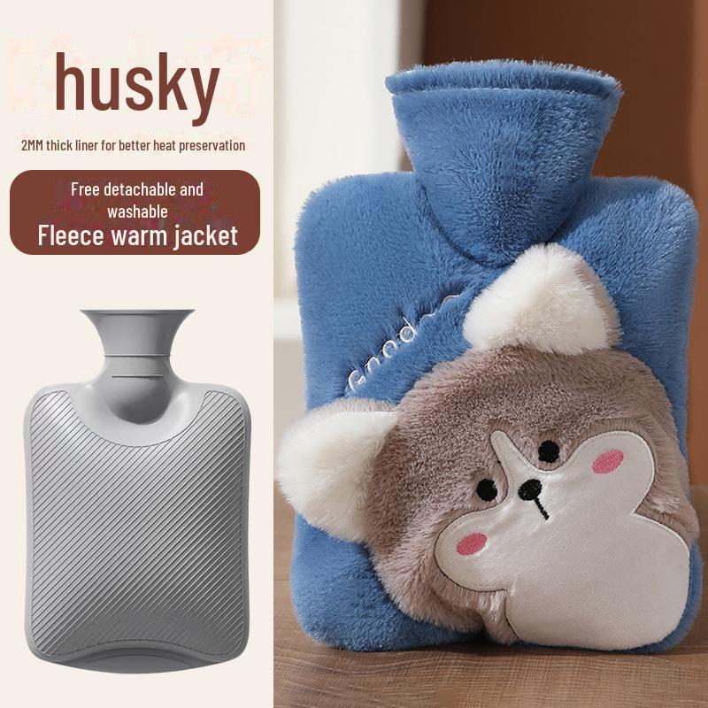 Мешок для согрева рук с плюшевым мехом кролика, наполненный водой - утолщенный ПВХ с рисунком из мультфильмов