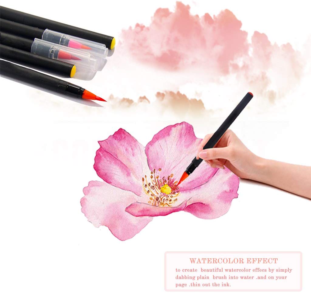 20 цветов акварельные кисти маркеры ручки набор с растушевкой водяной ручки, рисование краской каллиграфия искусство