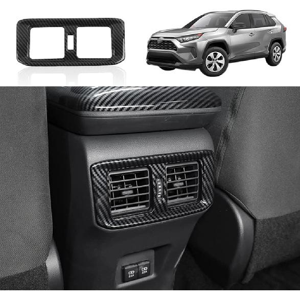 for Toyota RAV4 ABS Carbon Fiber Center Console Cup Holder Frame Trim Panel Cover Decoration for Toyota RAV4 2019 2020 2021 2022 Interior