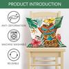 Summer Tiki Palm Leaves Decorative Throw Pillow Covers 18 x 18 Set of 4, Aloha Vibes Only Tropical Hawaii Monstera Porch Outdoor Home Decor, Live