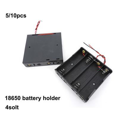 Оптовая продажа 4 слота 2Pin way 4x 3.7v 18650 коробка для хранения аккумуляторов чехол DIY аккумуляторы клип 4 порта держатель черный пластиковый контейнер свинец