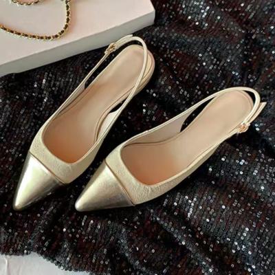 Весенние новые босоножки Baotou для женщин, модные, с острым носком, с мягкими нескользящими подошвами и низким каблуком