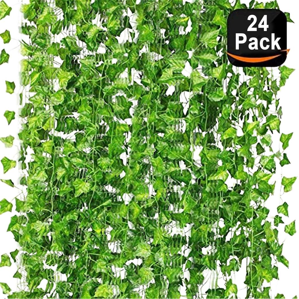 24 Strands 86 FT Artificial Lvy Leaf Vine Garland Fake Foliage Hanging Plants