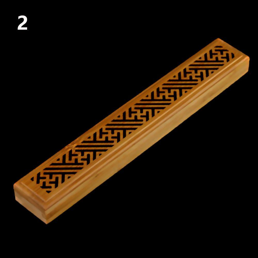 Aromatherapy Desktop Ornament Hollow carved Incense Holder Censer Ash Catcher Bamboo Incense Box