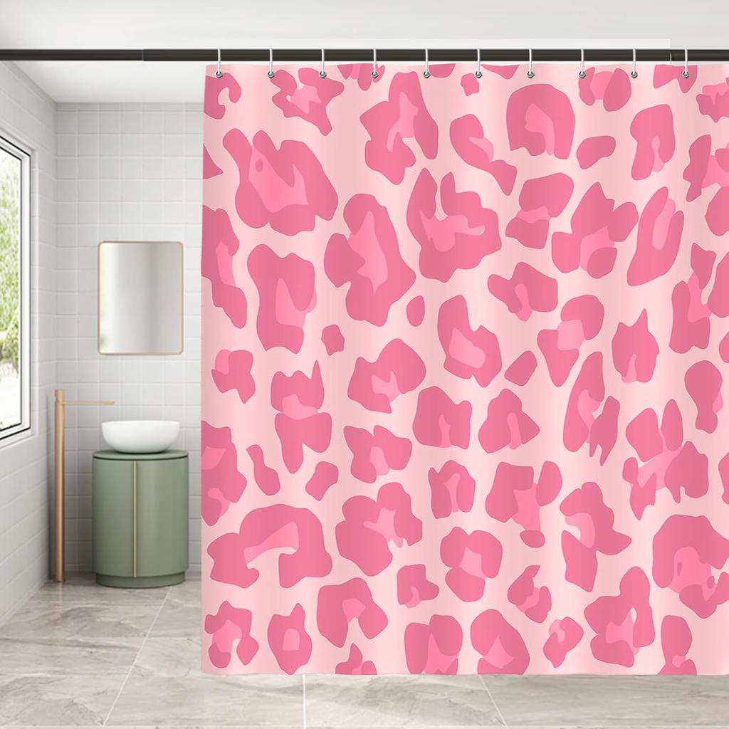 Милая серая шторка для душа с леопардовым принтом, современная простая домашняя занавеска для ванны и ванной комнаты, моющаяся прочная полиэстеровая ткань