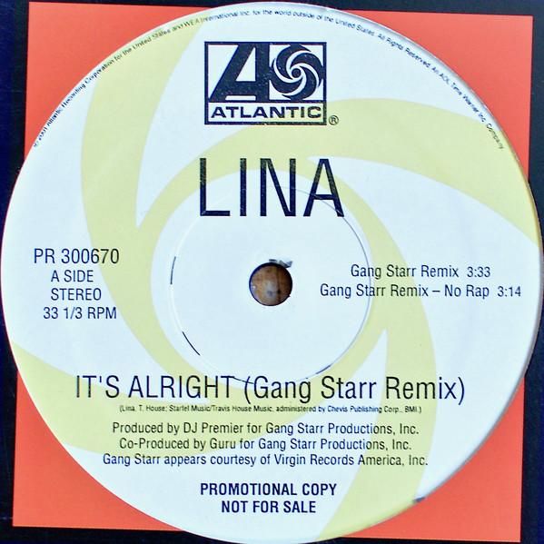 12-дюймовая пластинка LINA - Всё в порядке (Ремикс Gang Starr) PR300670PROMO Atlantic 2001 США Рэп и хип-хоп/R&B Б/У