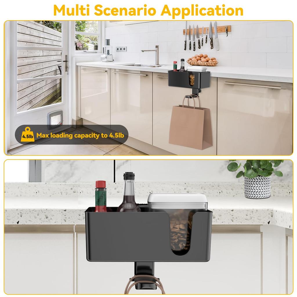 KDD 4 в 1 настольный органайзер с крючком для наушников под столом с 2 отверстиями для проводов вращающаяся вешалка для наушников и съемное отделение для хранения чашек и ручек на столе чашка