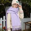 Simple Classic Design Solid Wool Blend Scarf Women Men Winter Fall Korean Version Comfortable Soft Warm Woolen Scarf Male Female