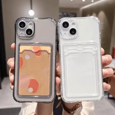 Прозрачный чехол-кошелек для карт и телефона для iPhone 17 18 Pro Max 11 12 13 14 15 16 Plus Air 7 8 Plus XR XS SE 2020 2022