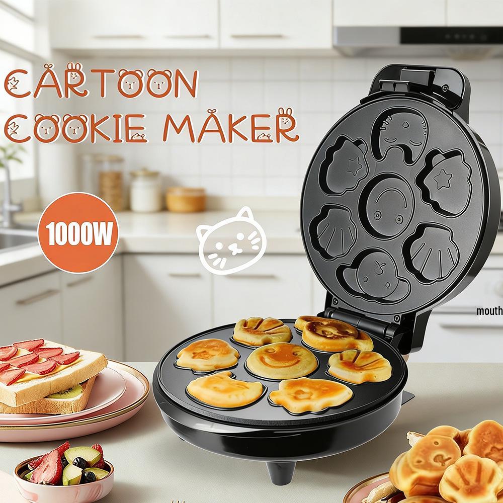 European Standard 7-Hole Cartoon Cake and Biscuit Maker for Kids, 1000W