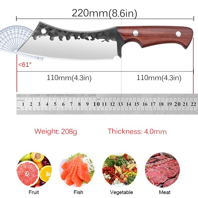 2pcs Sharp Beef Knives Hand-forged Stainless Steel Boning Slaughtering Knife Household Peeling Fruit Knife