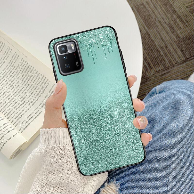 Чехол для телефона Xiaomi Redmi Note 11 10 Pro Note 8 Pro 9Pro Note9 9S 10S 9T Redmi 10 9C 9A Капающий блестящий розовый фиолетовый чехол