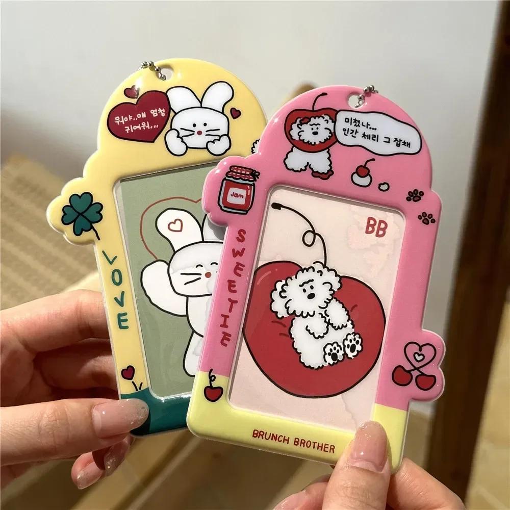 Держатель для фотокарт в форме милого животного из мультфильма, сумка-клипса для хранения фотографий идола, кулон для защитного чехла для карточек на питание в автобусе кампуса