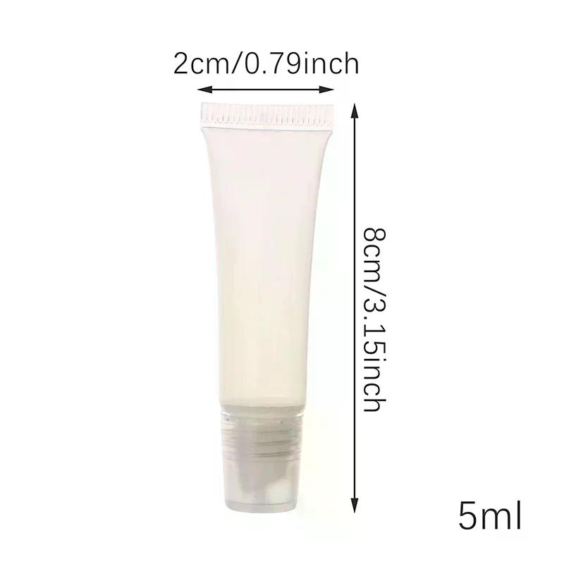 Clear 10pcs 5ml Empty Lip Gloss Tubes Lipstick Tube Balm Soft Makeup Squeeze Container Bottle For Home Use High Quality