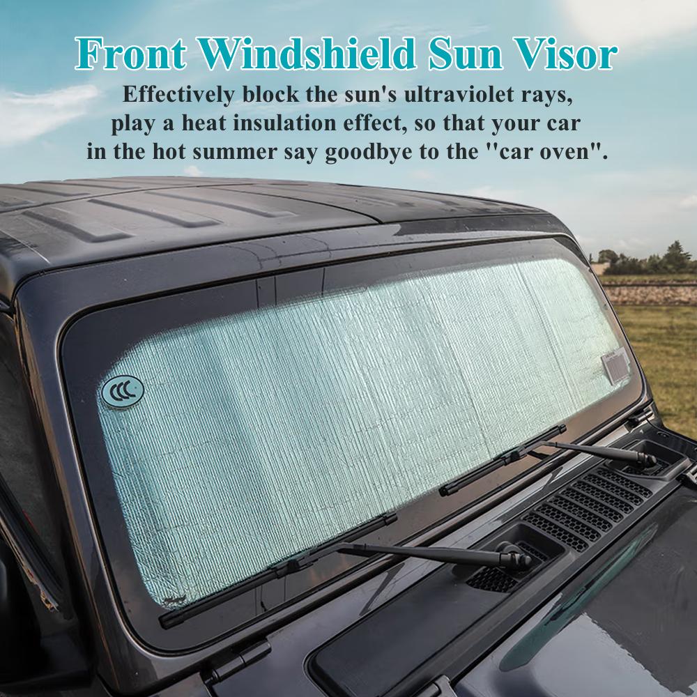 Автомобильный солнцезащитный козырек на лобовое стекло для переднего окна автомобиля с защитой от УФ-лучей для Jeep Wrangler JL Gladiator JT 2018-2023, авто интерьер