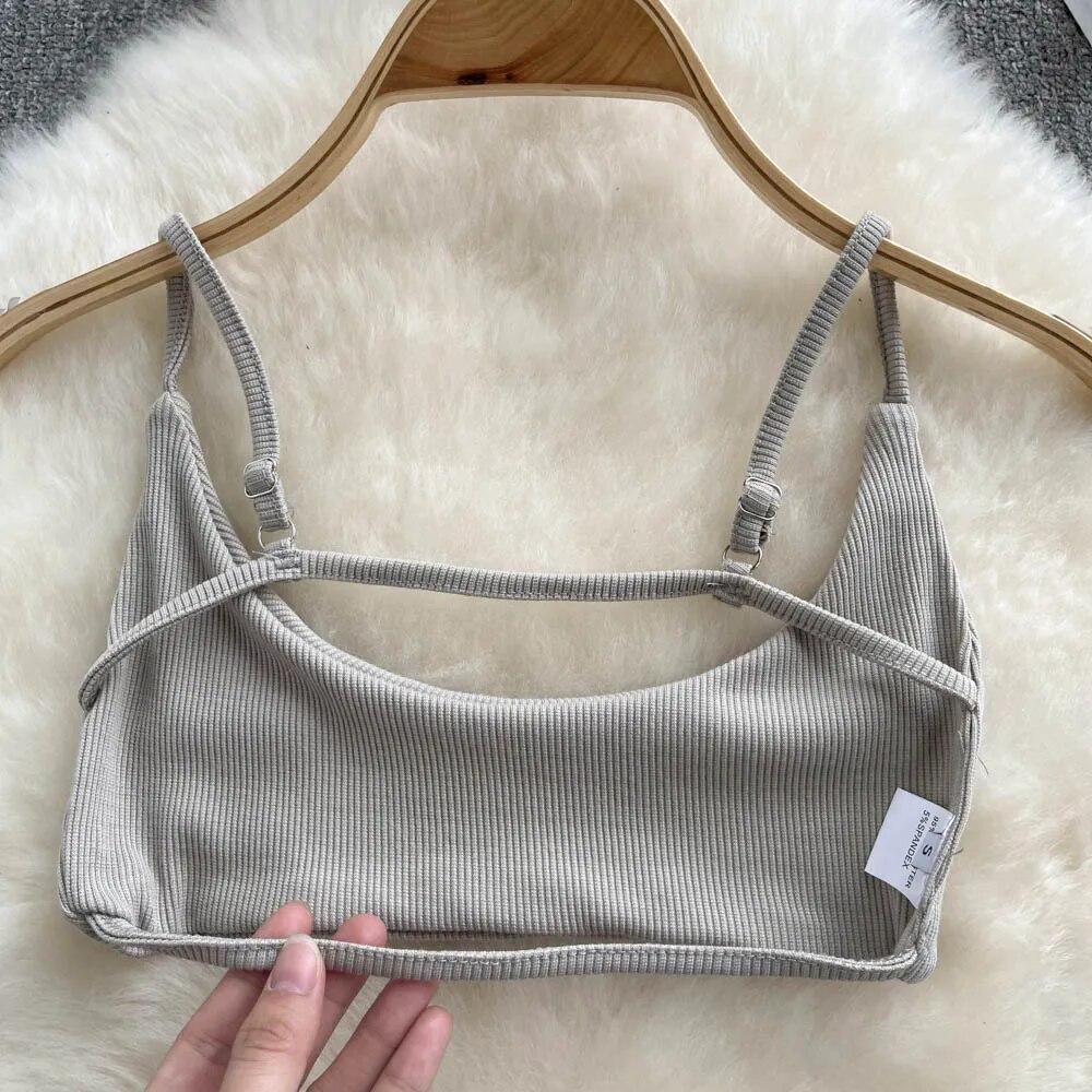 Летняя сексуальная майка с открытой спиной, женский тонкий пляжный топ на бретельках 2024, уличная одежда без рукавов, чувственная майка на бретелях в Корейском стиле