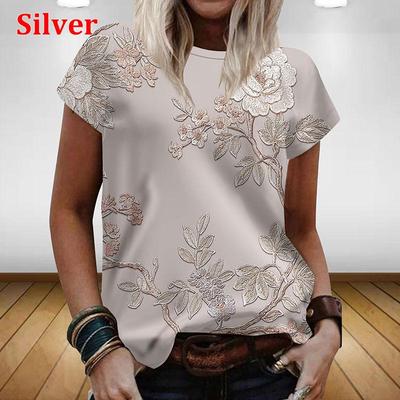Женские сексуальные летние свободные повседневные рубашки с цветочным принтом больших размеров 2025 года, топы, футболки для девочек